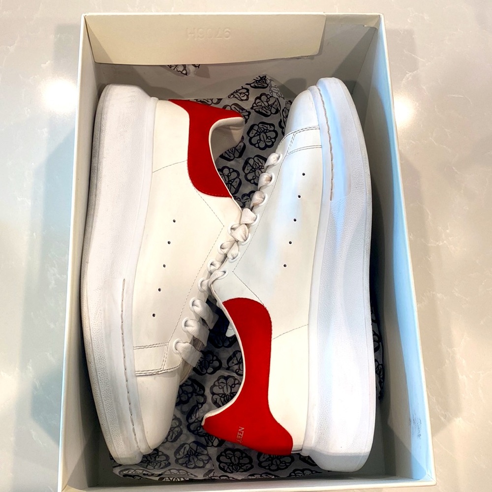 Red and white Alexander mcqueens size 11 in men